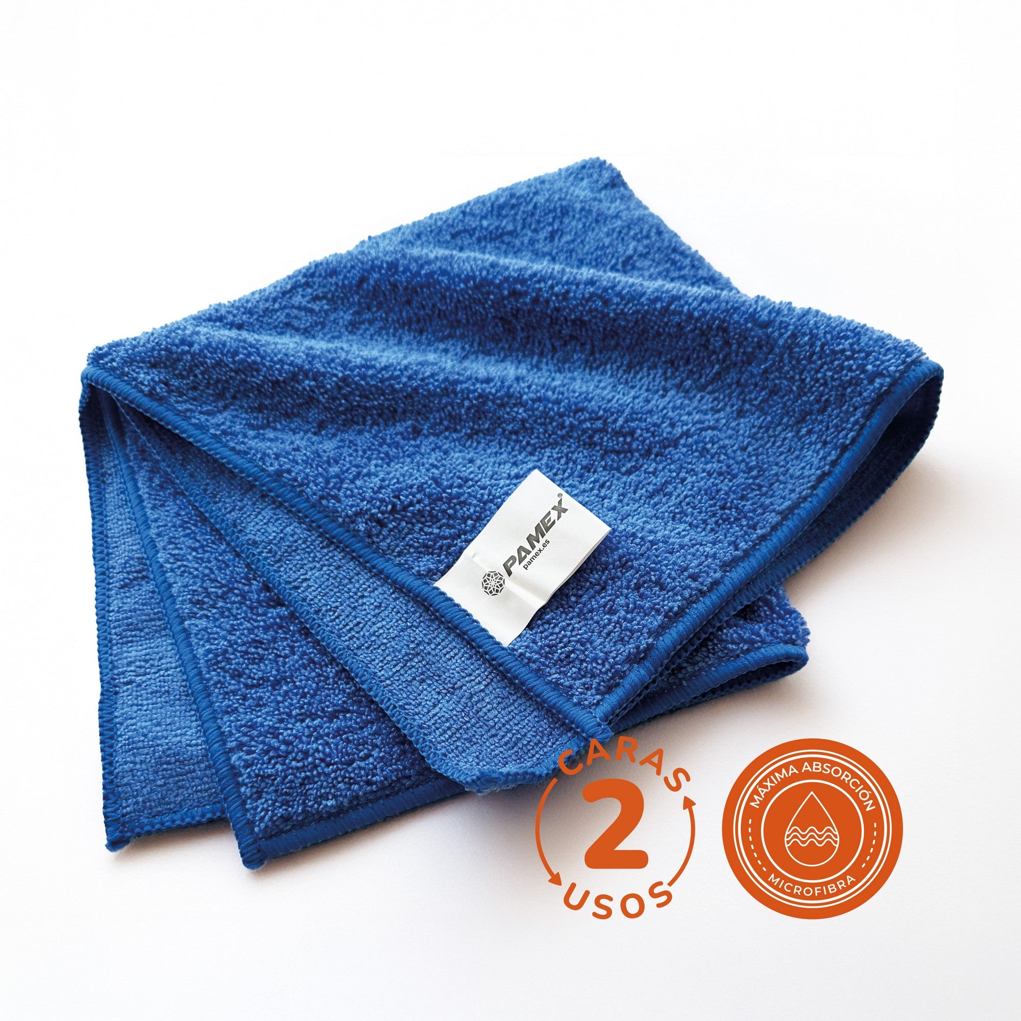 PAMEX - Paños Microfibra Volumen Bayetas Azules 38x38cm Máxima Absorción- 16 Unidades - 4