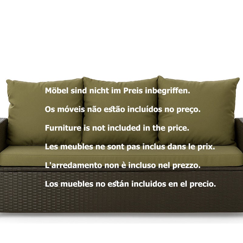 Poduszka ogrodowa na sofę rattanową 100x60x50cm poduszka na meble rattanowe zielona, poduszka na balkon taras, poduszki na meble ogrodowe