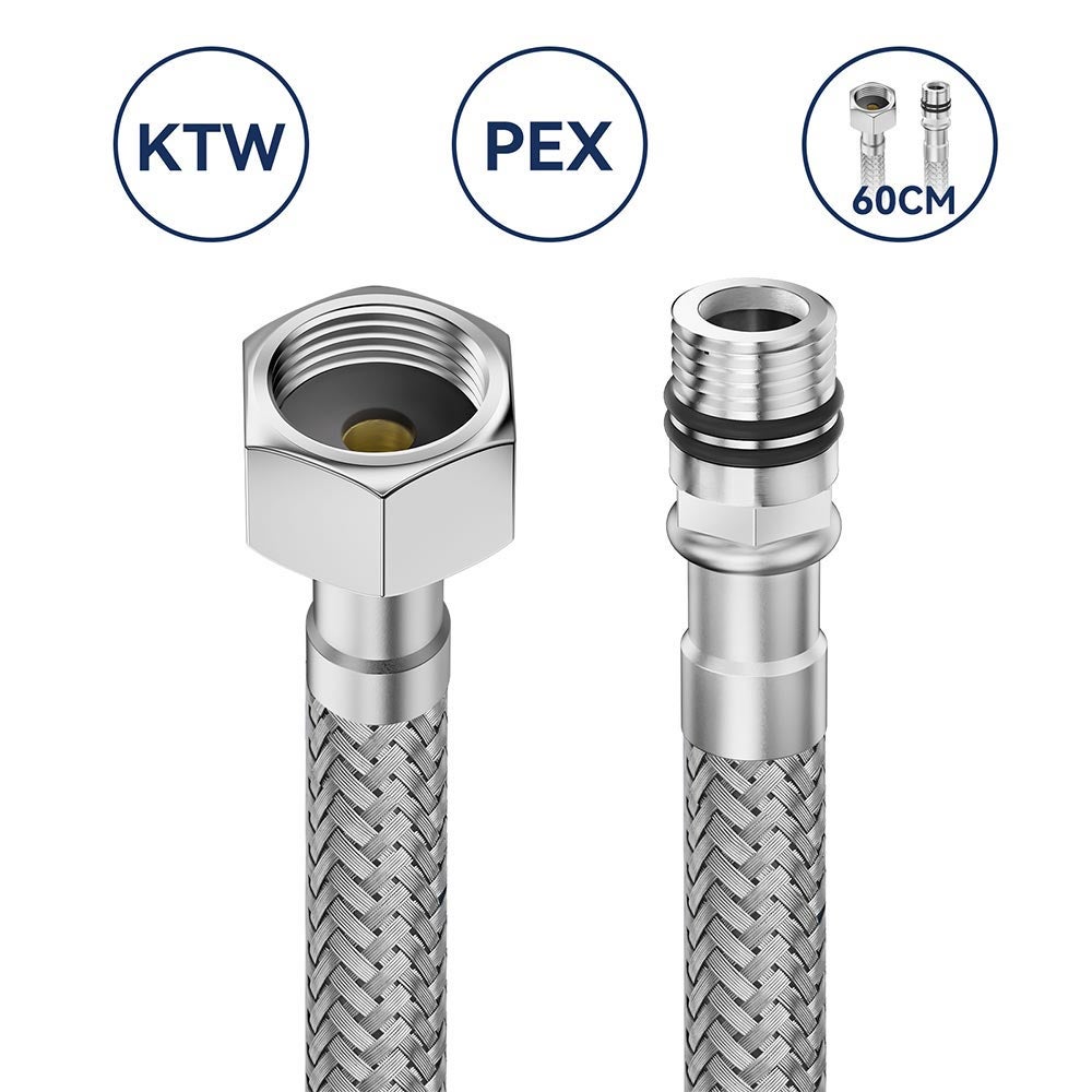 Mitigeur de Cuisine Noir avec Douchette Extractible 2 Jets Robinet Évier à 360° en Laiton Robinetterie avec Monotrou L'eau Froide et Chaude - 8