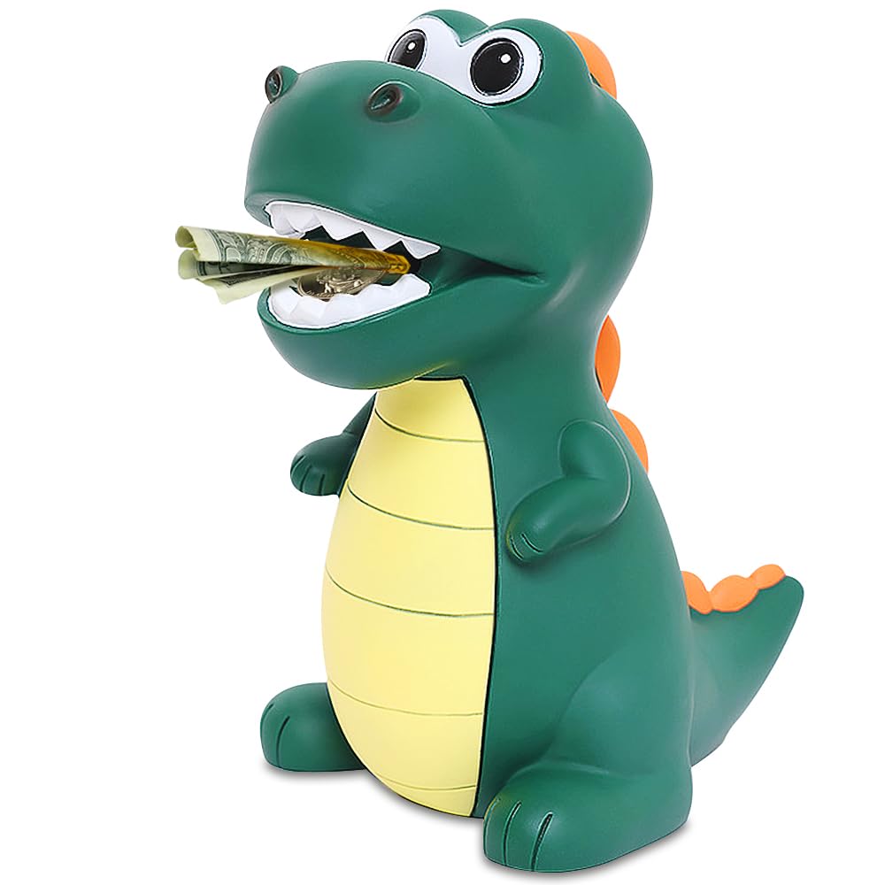 Skarbonka Dinozaur PVC Duży Model Zielony dla Dziecka Prezent Dekoracja Pokoju Zabawka Chrzest