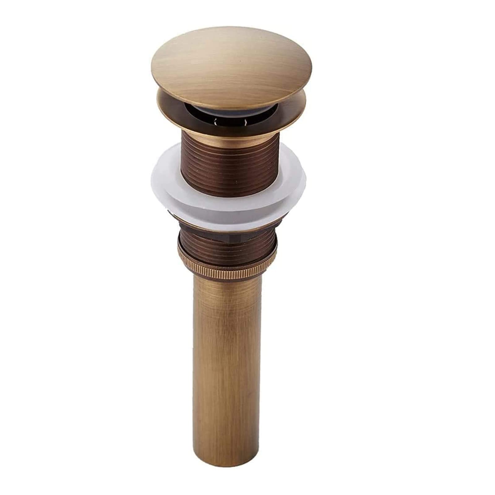 Bonde De Vidange Pop Up Push Open Avec Trop-plein Pour Lavabo évier Soupape De Vidange En Laiton Couleur Bronze