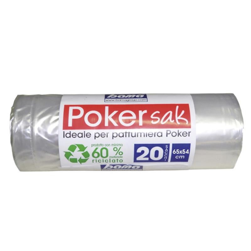 Bama Poker Sak, Sacchetti Pattumiera, 60x65 Cm, 26 Confezioni Da 20 Sacchi Più Omaggio 2 Confezioni Buste Assorbi Odori Per Pattumiere