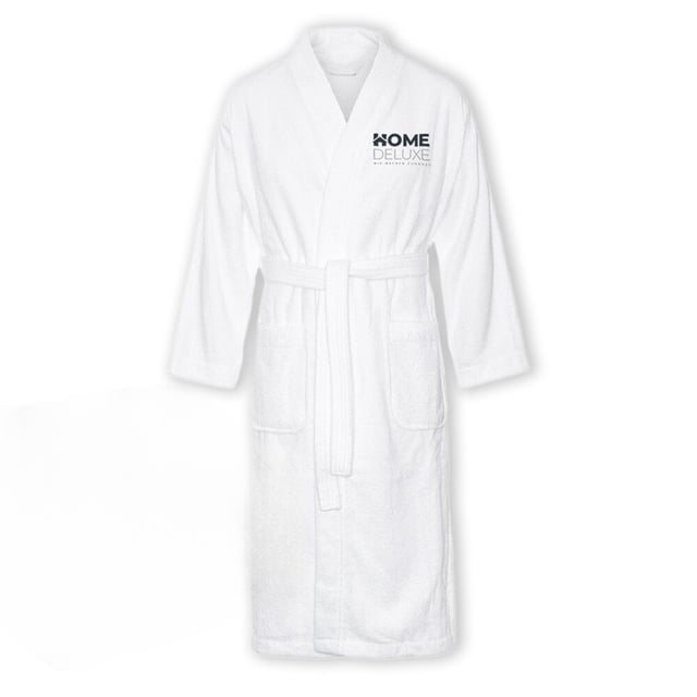 Home Deluxe - Peignoir de bain - couleur : blanc, taille : M, coupe confortable et décontractée, ceinture incluse I Peignoir de sauna Peignoir de bain