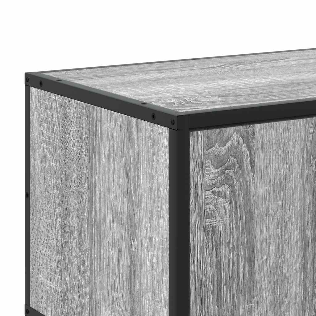 Meuble TV sonoma gris 160x35x41 bois d'ingénierie et métal - 8