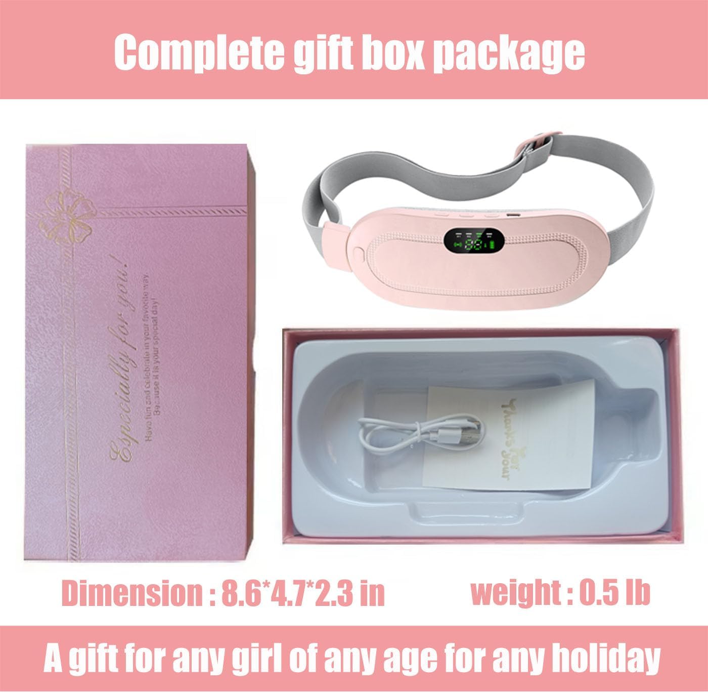 Ceinture Chauffante Pour Ventre - Soulagement Menstruel Et Massage - Neuf