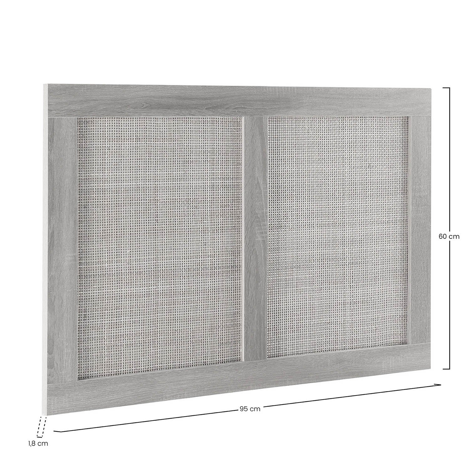 Cabecero de Cama Musa 95 x 60 cm Color Roble, ratán Natural - 7