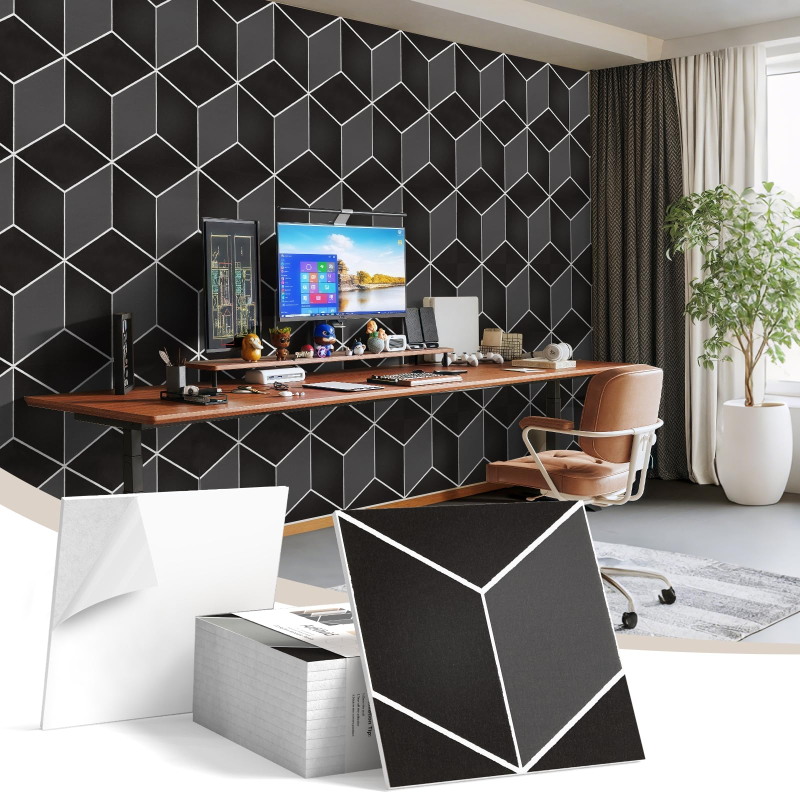 Zestaw samoprzylepnych paneli ściennych do izolacji akustycznej panel dekoracyjny do izolacji akustycznej czarny x cm z samoprzylepnym spodem