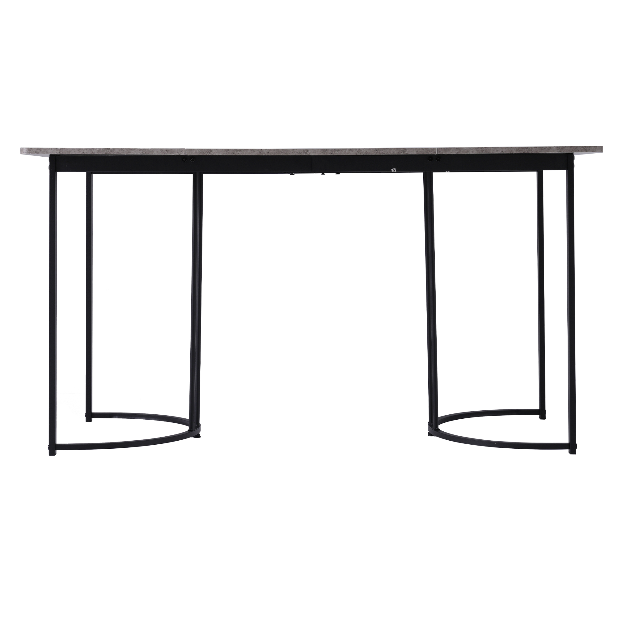Table à manger 140 x 80 cm rectangulaire avec pieds réglables - en métal - gris - 6