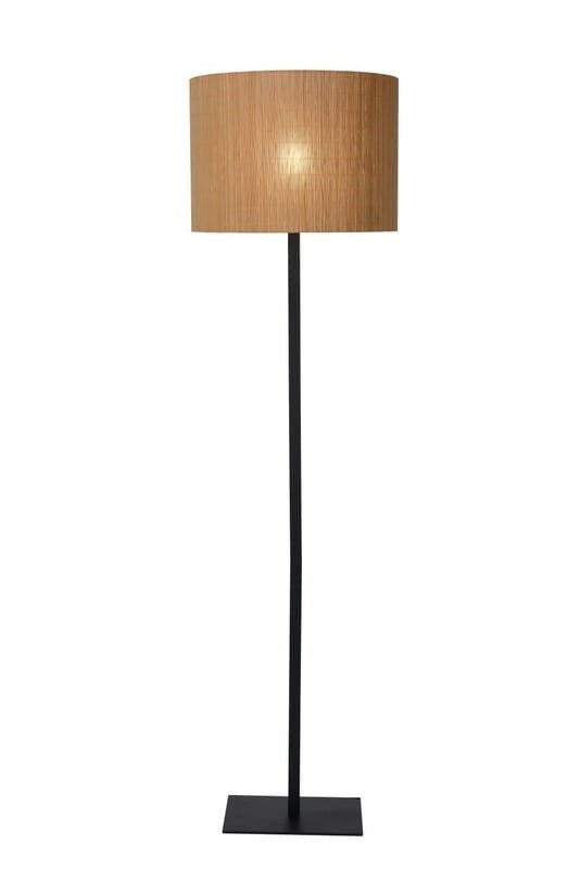 Lampa podłogowa stojąca Magius czarno-brązowa 1xE27x40W wym: 160 x 42 x 42 cm wiklina / rattan / słoma Lucide