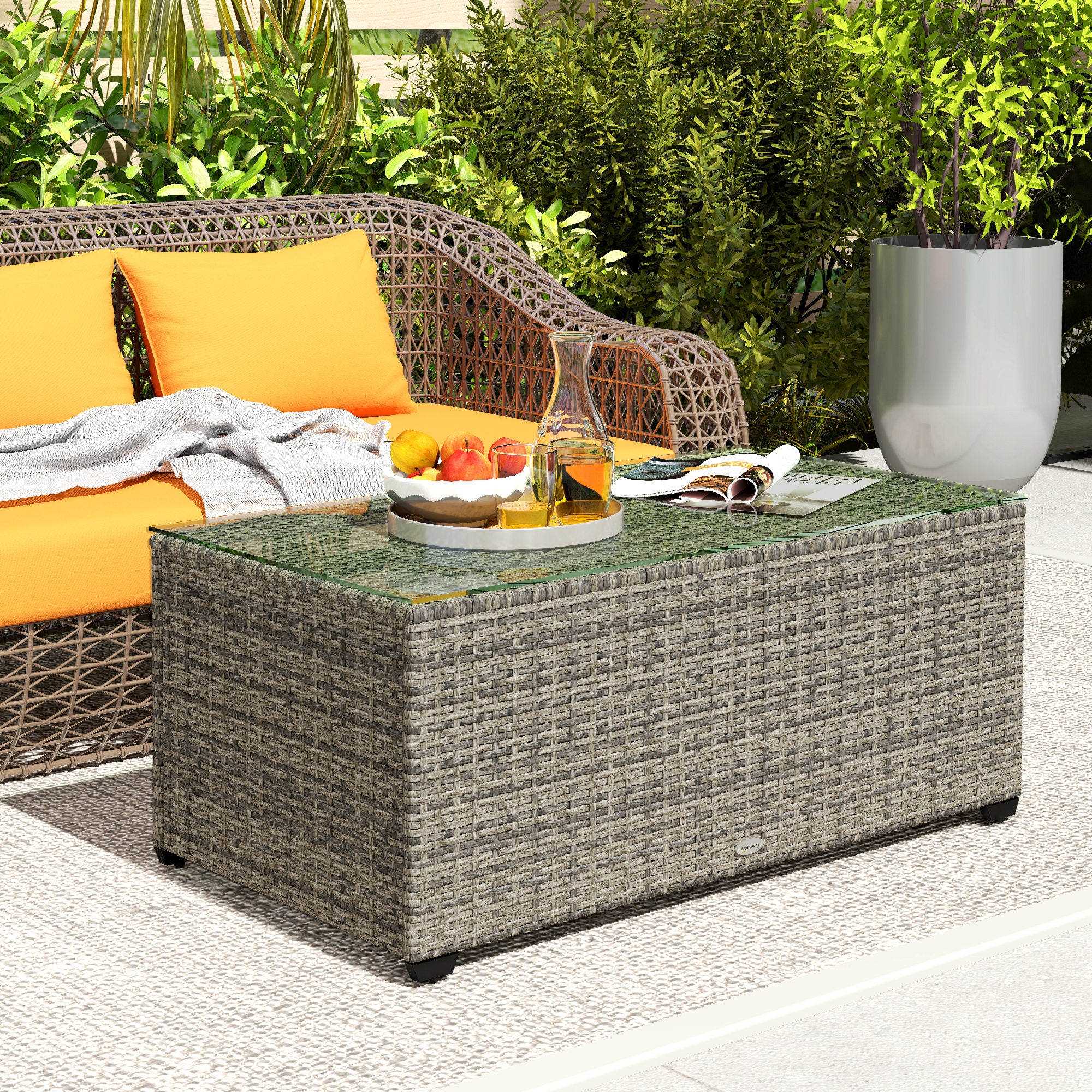 Table basse de jardin résine tressée Outsunny - 2