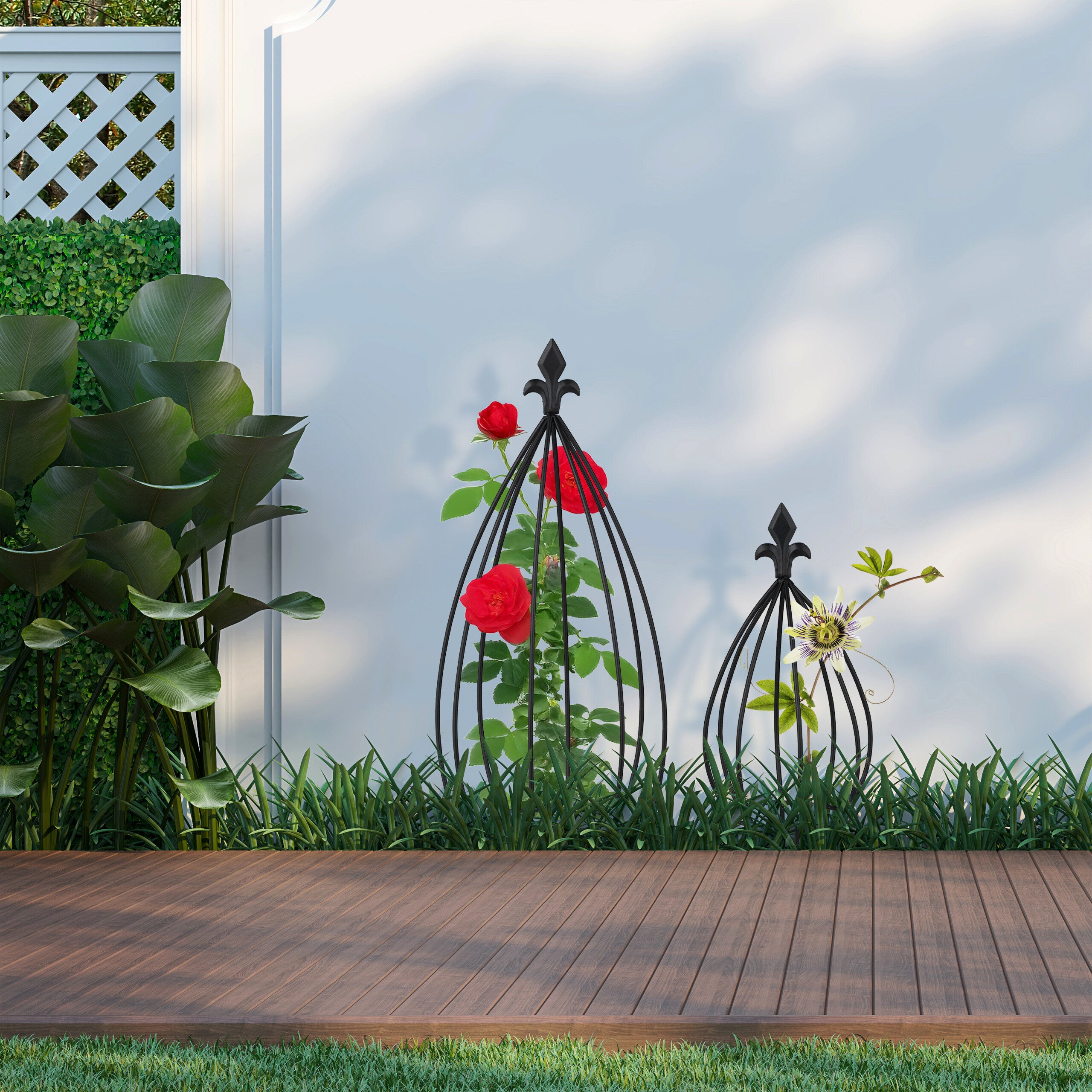 Relaxdays Tuteur à Plantes, En Lot Pratique De 2, Métal Acier