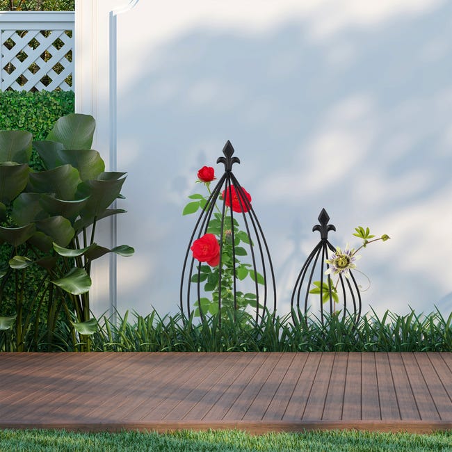 Relaxdays Tuteur à Plantes, En Lot Pratique De 2, Métal Acier Relaxdays Tuteur à Plantes, En Lot Pratique De 2, Métal Acier
