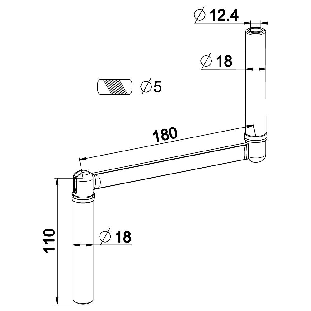 Poignée blanche pour manivelle de volet roulant Ø 12 mm - 3
