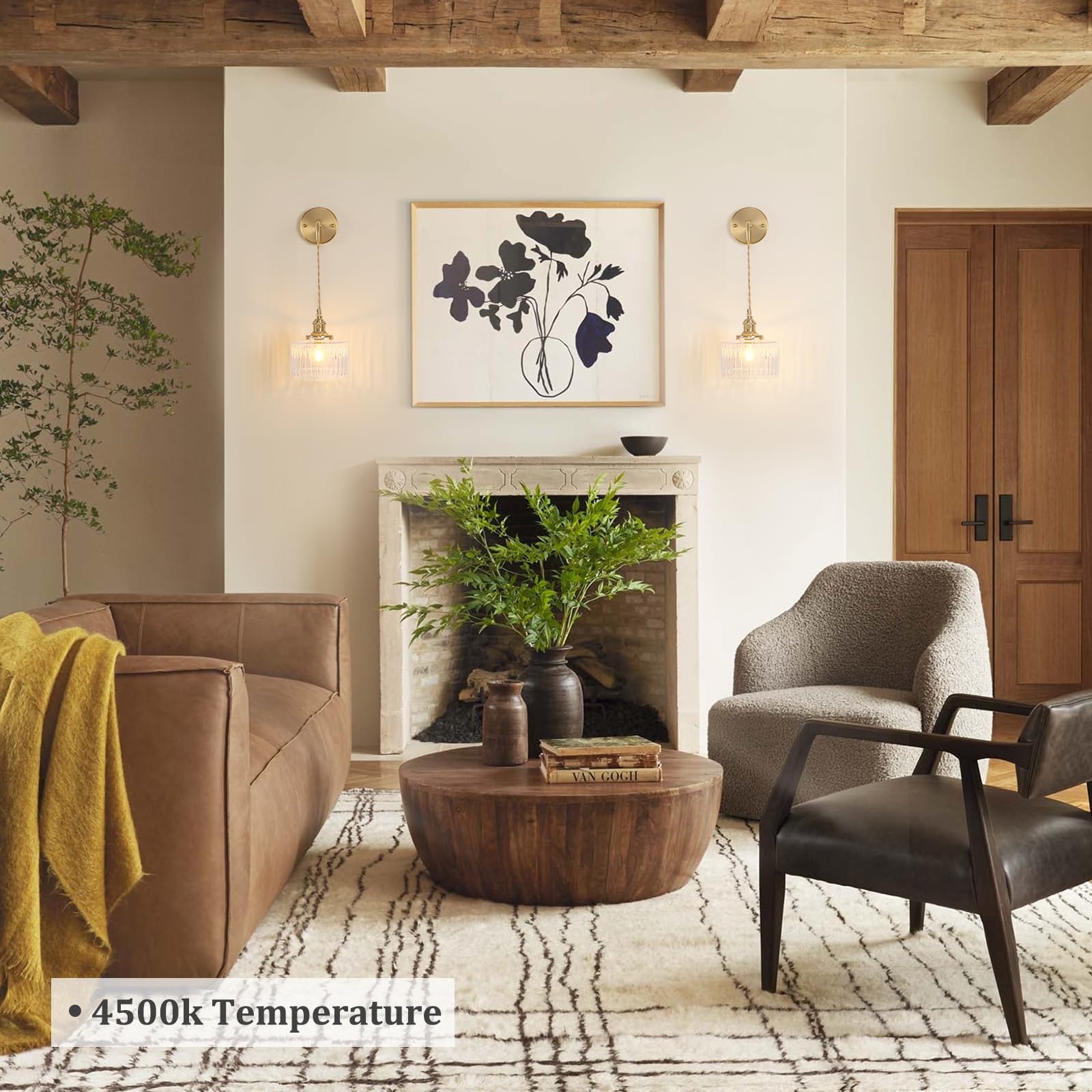 Lampa ścienna w paski w stylu vintage z regulowanym łańcuchem, lampa ścienna w stylu retro w kolorze złotym, nowoczesna dekoracja przy łóżku - 7