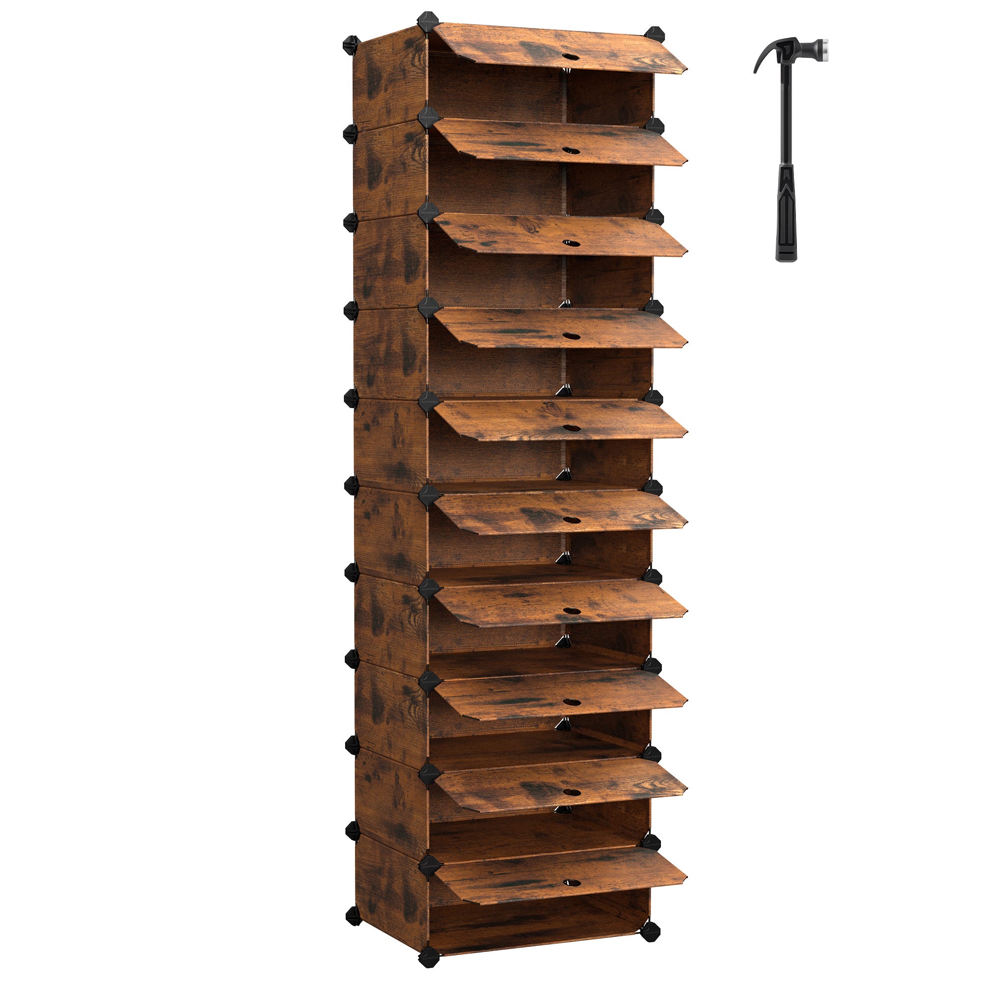 Meuble Chaussures Plastique Étagère 18 Casiers Système Plug-In Porte Meuble Chaussures Plastique Étagère 18 Casiers Système Plug-In Porte