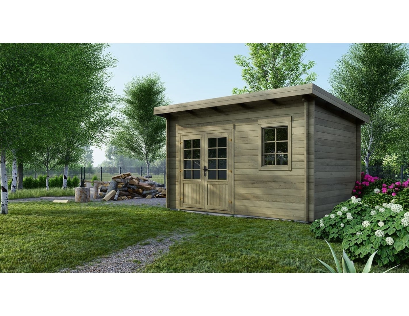 Domek ogrodowy ALTANKA 12 m2 - 4x3 m - 40 mm, drewniany, impregnowany, DOM717, 1szt.