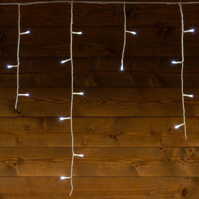 Guirlande stalactite 10M H 60CM 255 LED blanc froid 8 programmes câble blanc Lotti - 2