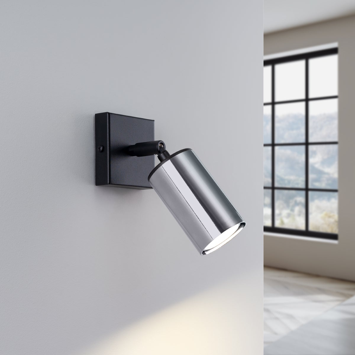 Kinkiet GLOIS czarny/chrom LED 3000K - 8x8x18.5cm Sollux
