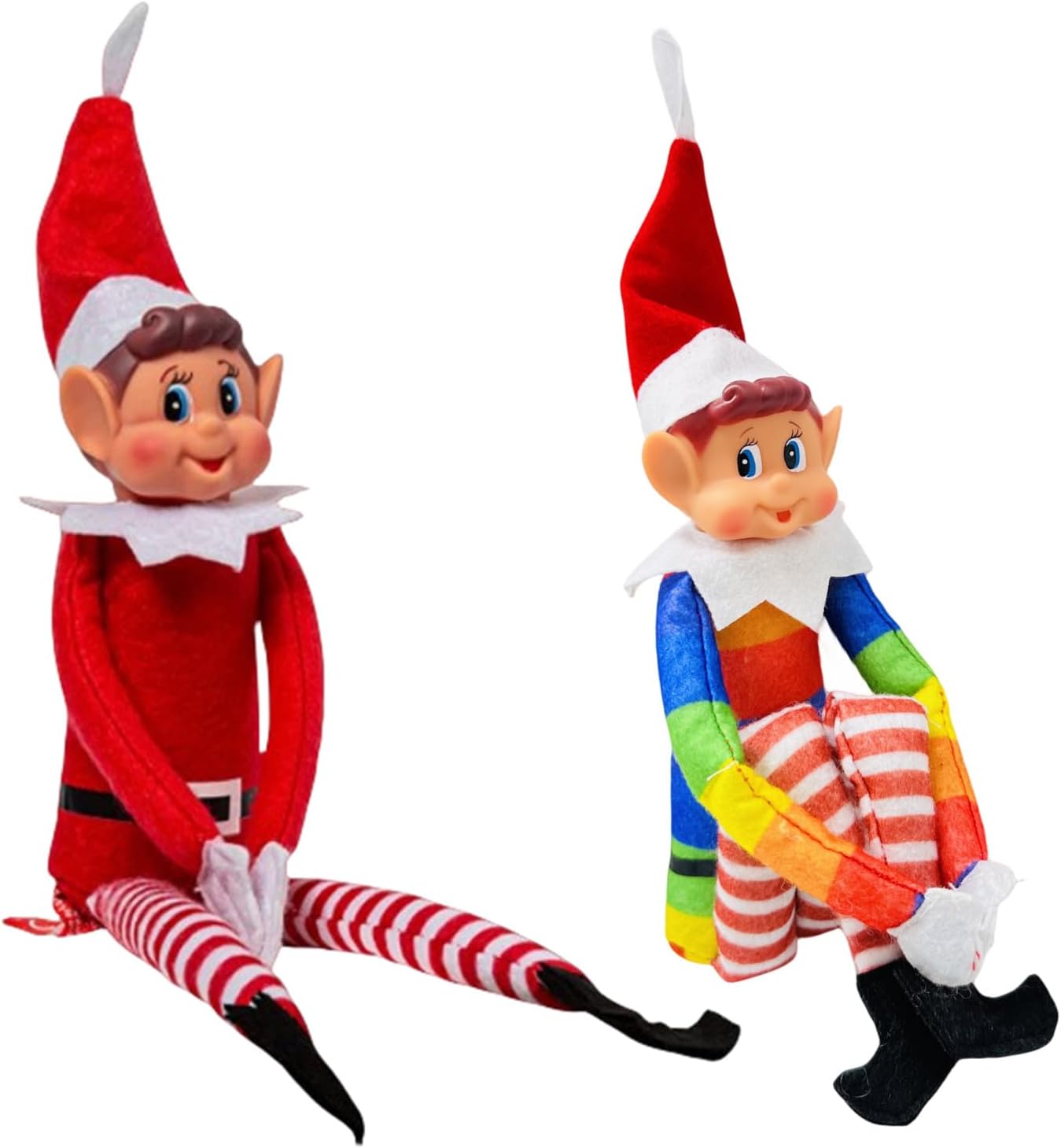 Łobuzerskie Elfy 40cm 15 "Zginaj i Pozuj Niegrzeczny Elf-Chłopiec, z Winylu na Twarzy i Miękkim Ciałem, Czerwony Elf, Niegrzeczny Świąteczny Elf