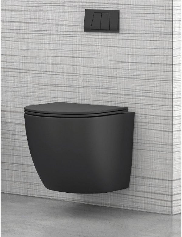 WC Rimless suspendu MILOS 49x37x36 cm avec abattant soft-closing-Noir ...