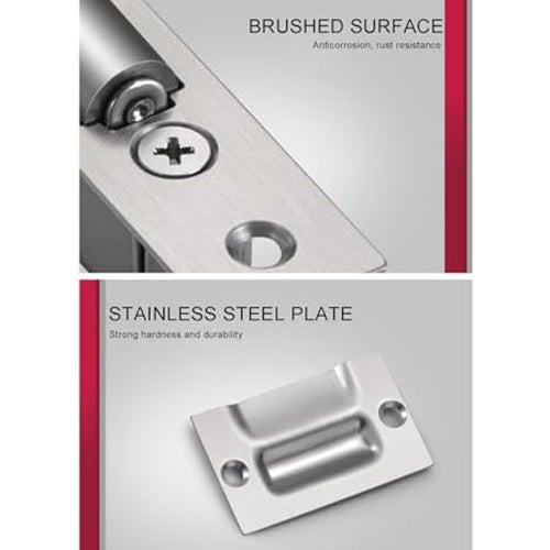 (90×20×28) Ukryty zamek rolkowy do drzwi ze stali nierdzewnej, rozmiar wpuszczanego otworu 20 mm, zamki rolkowe do kuchni, łazienki, sypialni i szafy - 3