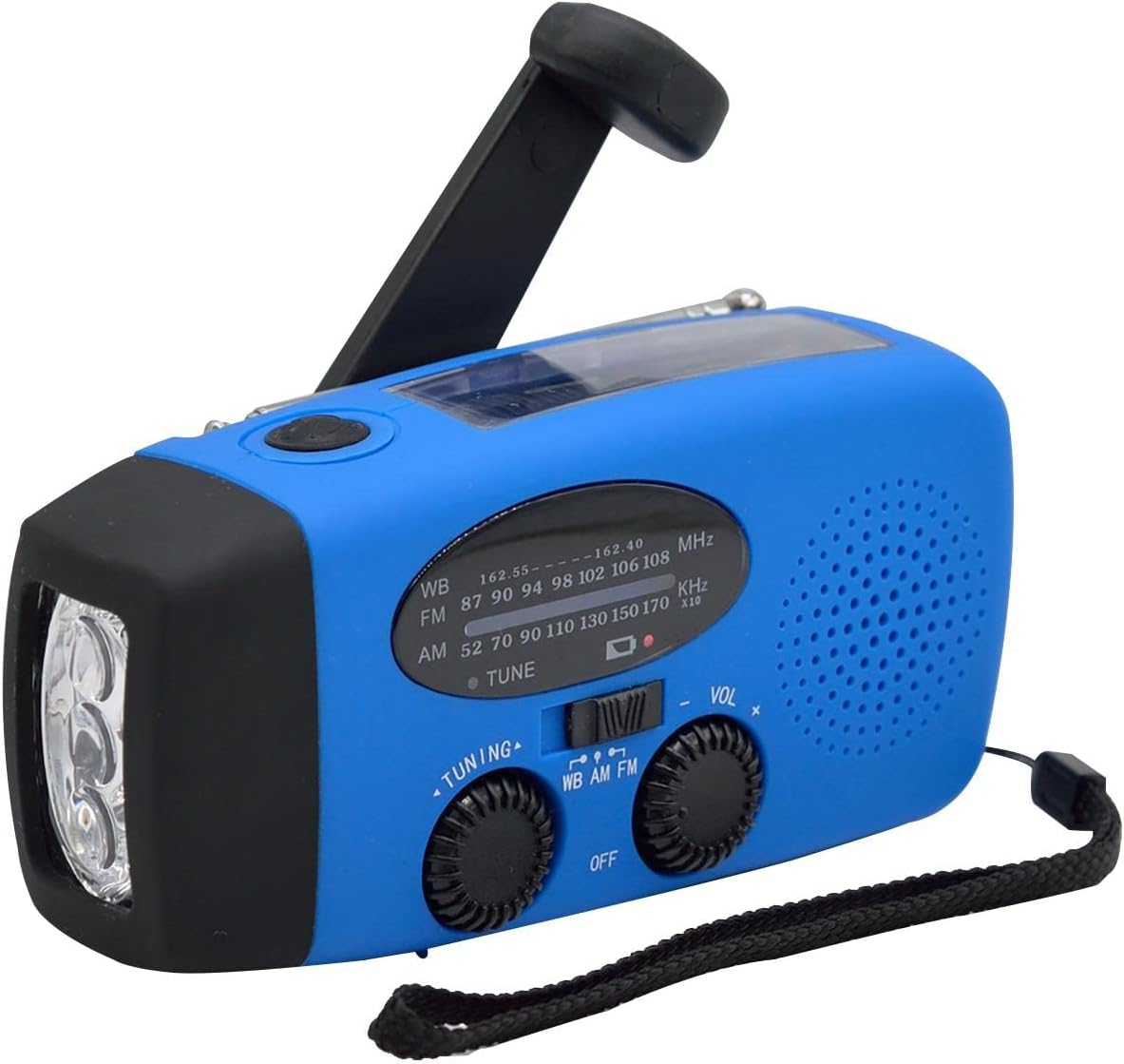 Radio AM FM NOAA zasilana korbką z własnym zasilaniem urządzenie awaryjne do nadawania prognoz pogody z latarką z diodami LED do wędrówek biwakowania