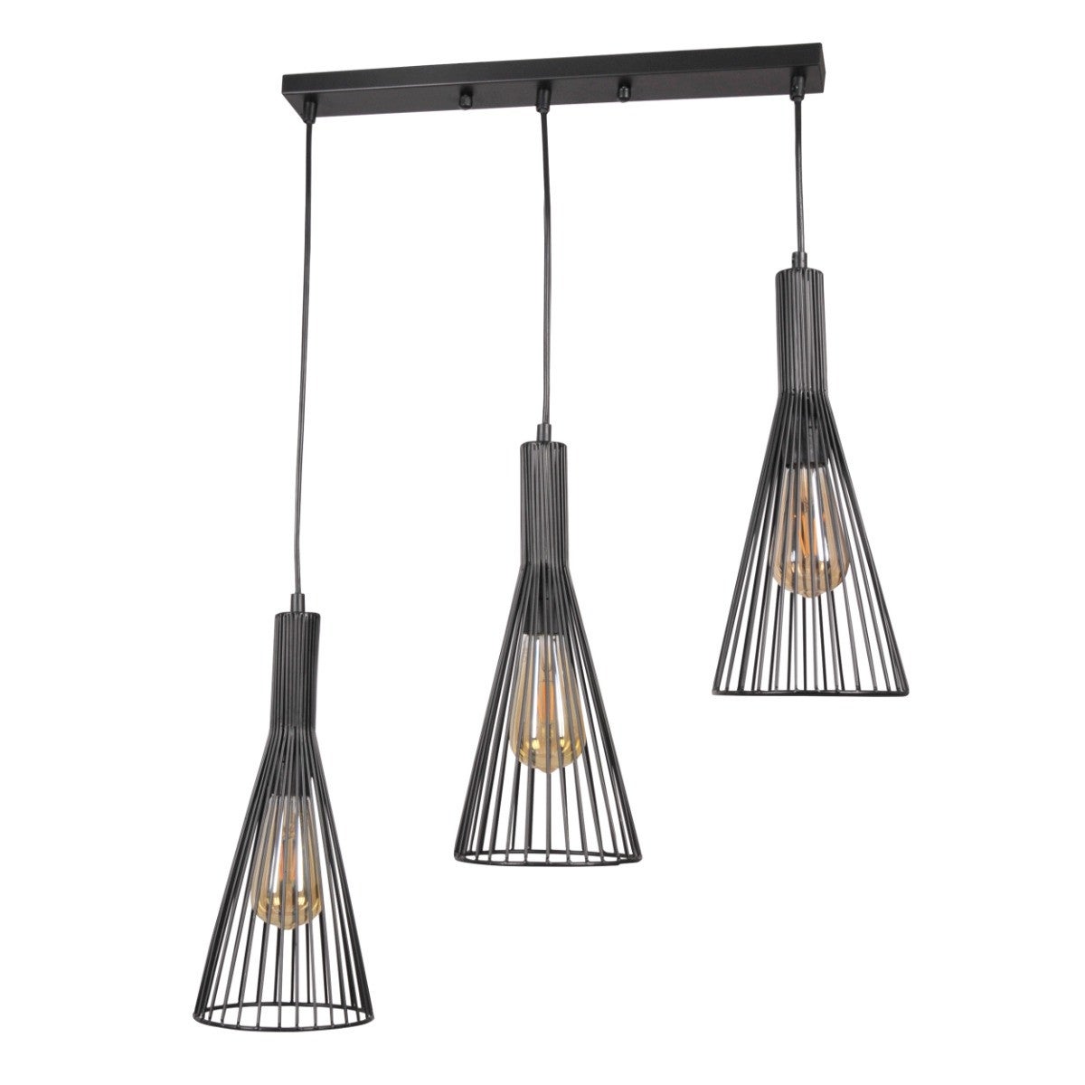Lampa wisząca Tiana czarna 3xE27x20W wym: 195 x 50 x 15,5 cm metal Polux