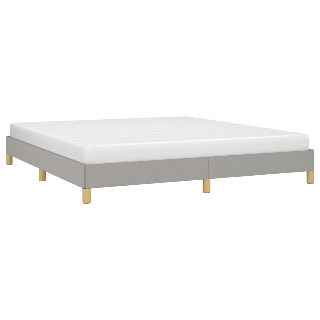 Cadre de lit sans matelas gris clair 180 x 200 cm en tissu - 3