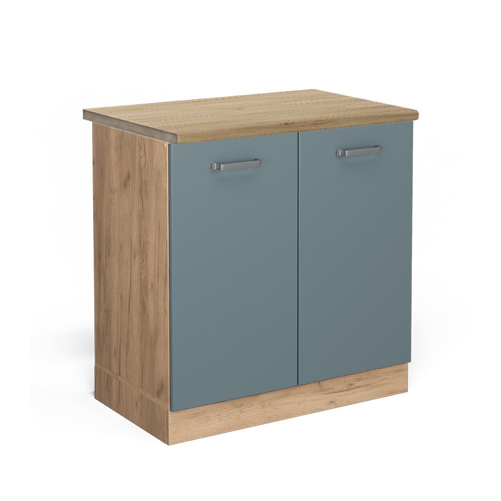 Vicco Szafka pod zlew R-Line, Niebiesko-szary, 80 cm , BP Dąb
