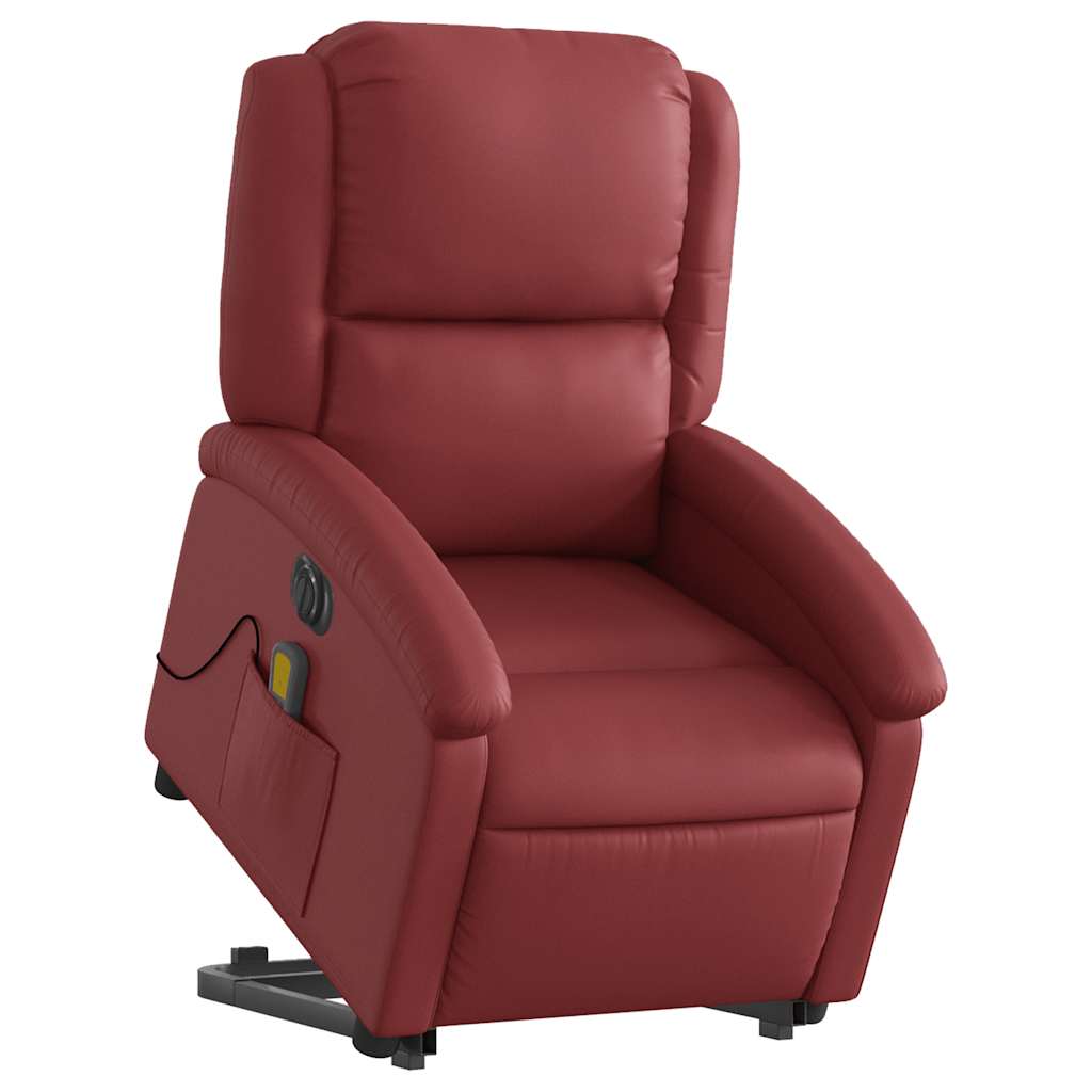 Fauteuil inclinable de massage électrique rouge bordeaux pour le salon - 3