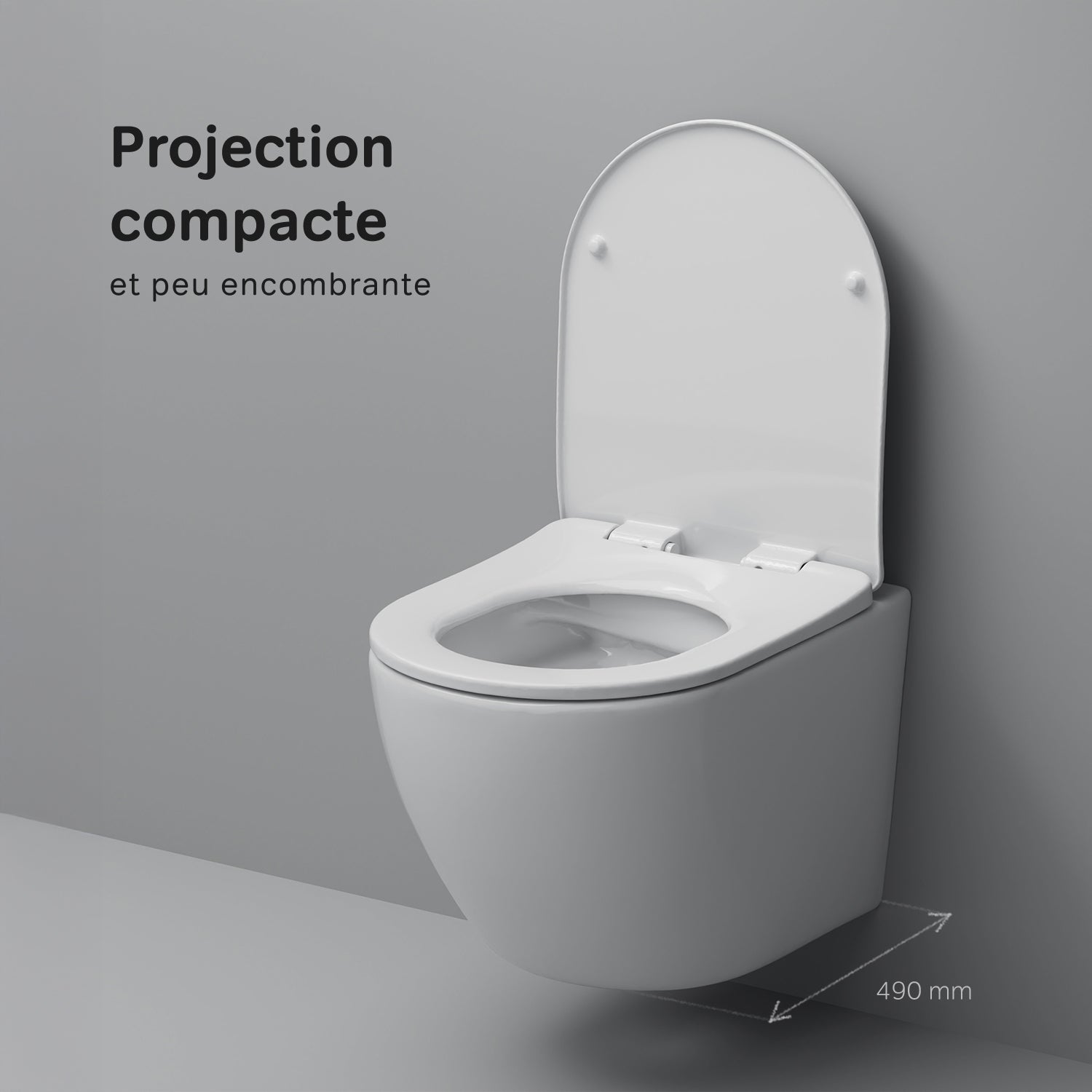 Cuvette WC Suspendu Blanc Toilette Suspendu FlashClean sans rebord avec couvercle de siège Softclosing, CXB1701SC Blanc AM.PM - 7