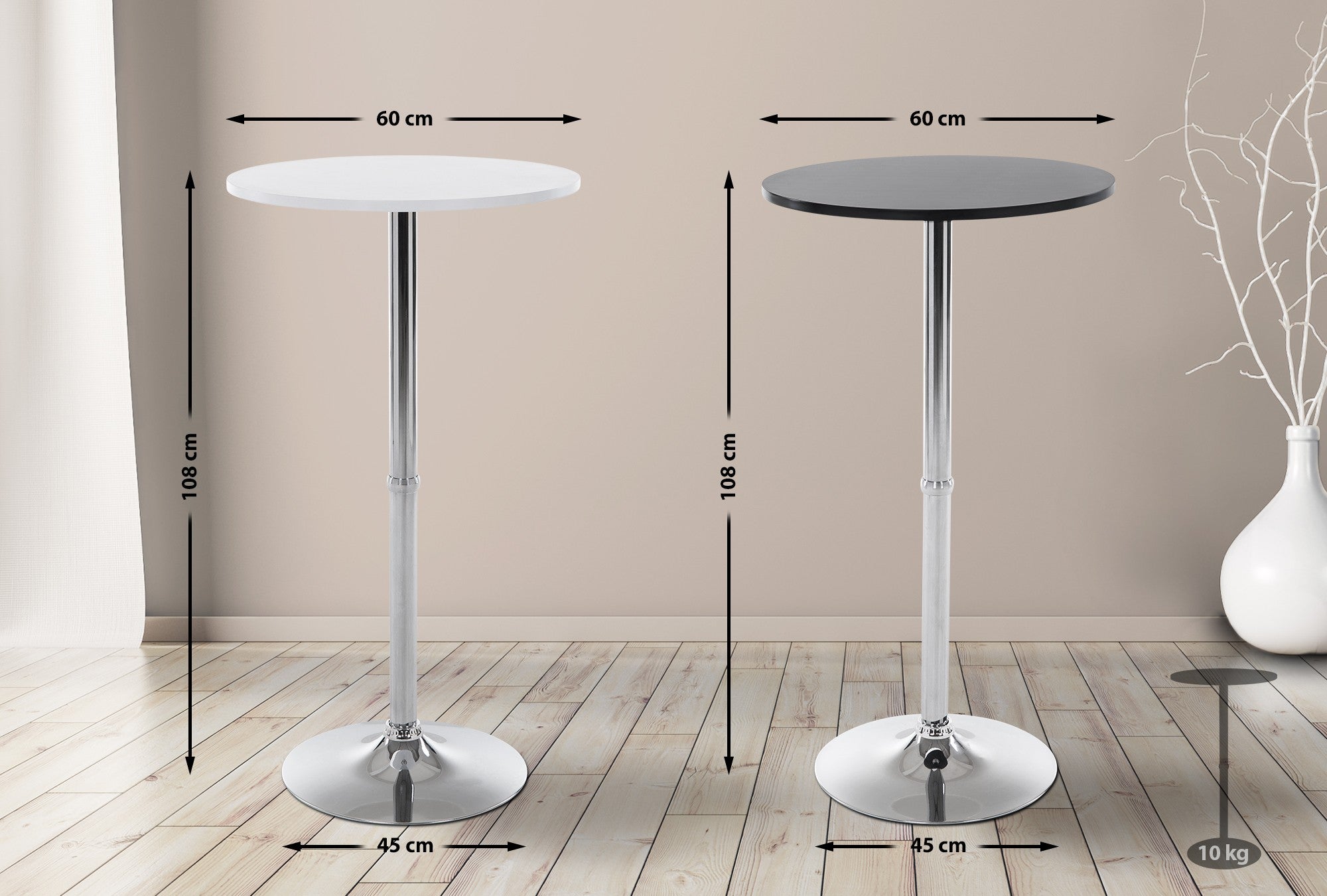 Table haute ronde Ø 60 cm Blanc - 2