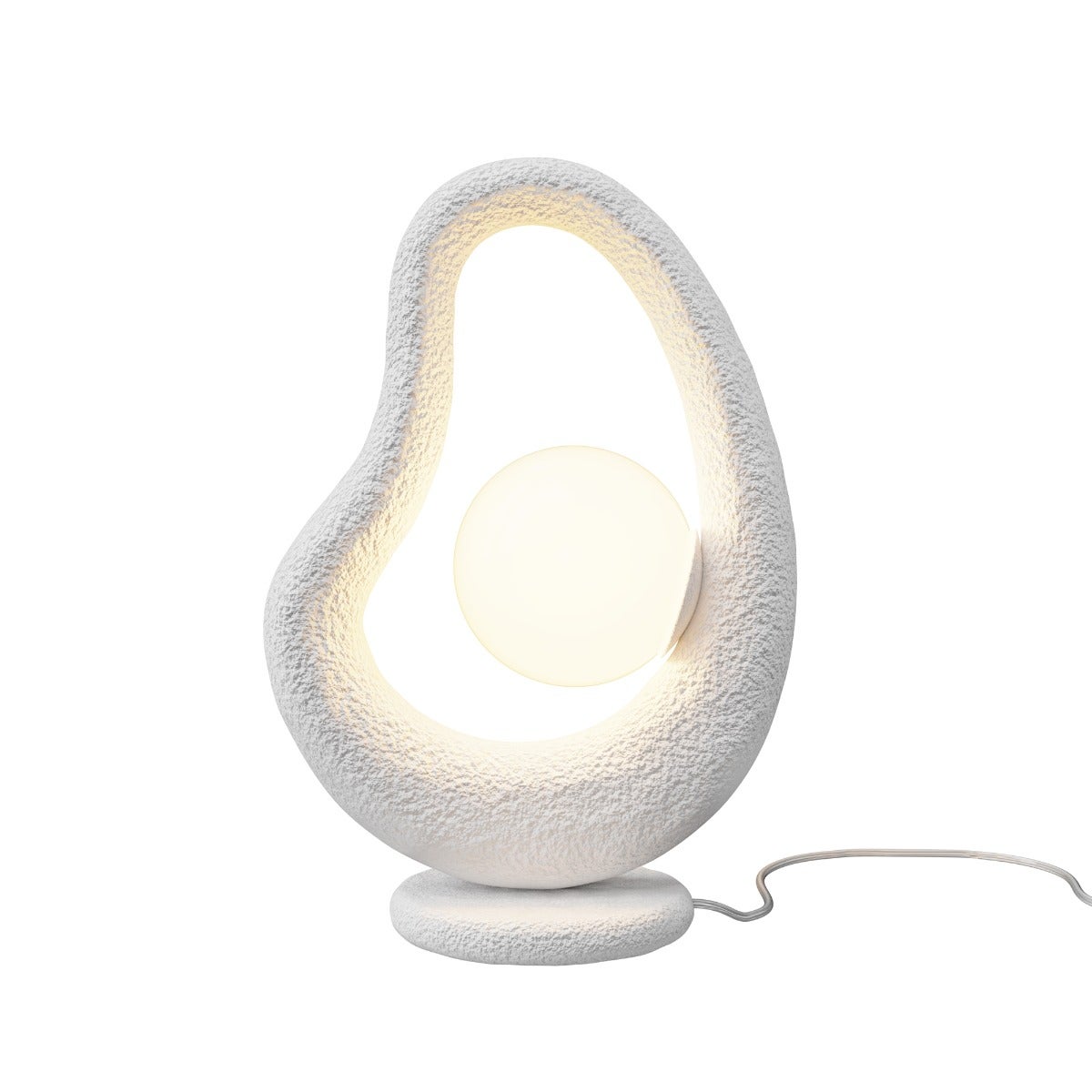Lampa stołowa szklana kula w kształtnej ramce OPUS biała 1xG9x28W metal wym:38x15x26,5cm IP20 Maytoni