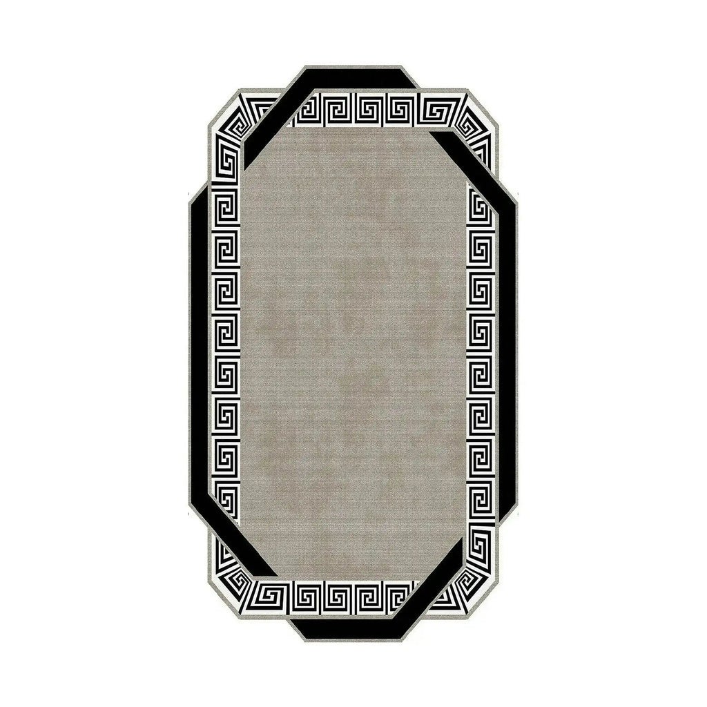 Covor, 160x230 cm, forma dreptunghiulara, poliester, crem/negru ALN600182KR07