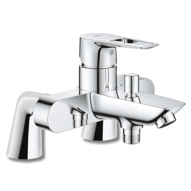 Mitigeur baignoire monocommande GROHE Start Loop chromé + Colonnettes Luxe chromé