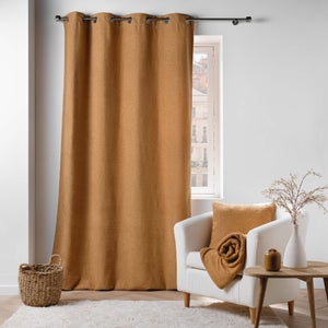 Rideau à Oeillets Douceur D'Intérieur Analia Camel 140x240 Cm - Occultant Velours