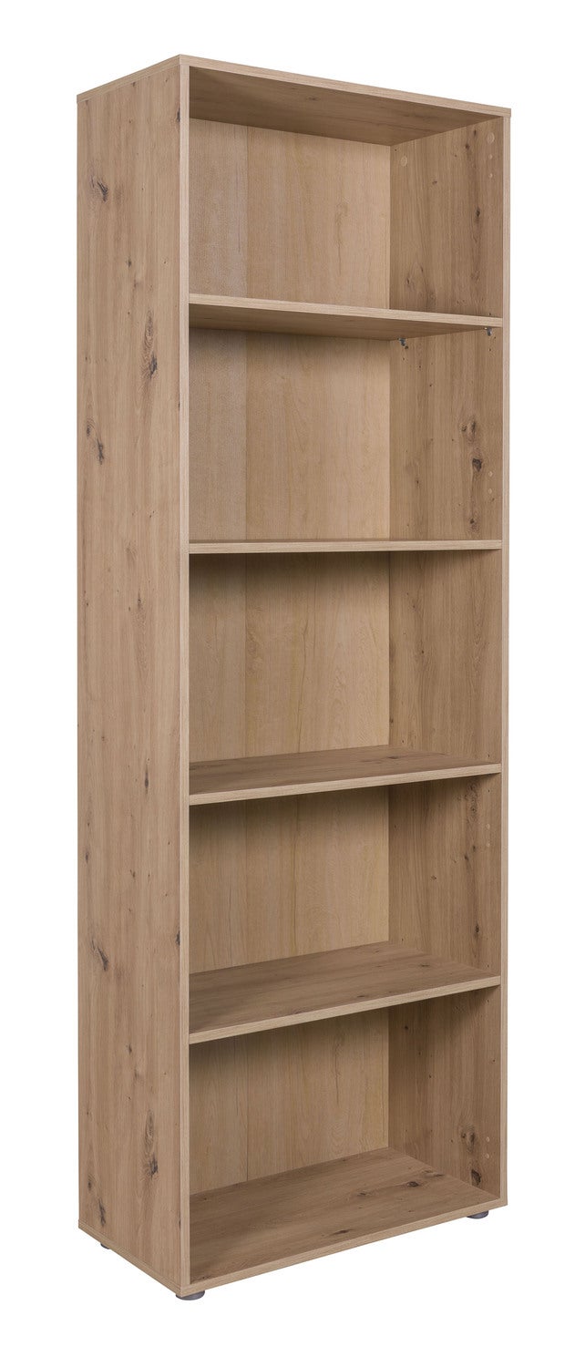 COMPOSAD | Libreria ESPRESSO con 4 Ripiani Regolabili, Libreria Moderna, per Ufficio, (LxAxP) 68,8x200,2x35,3 cm, Rovere oak Mielato, Made in Italy