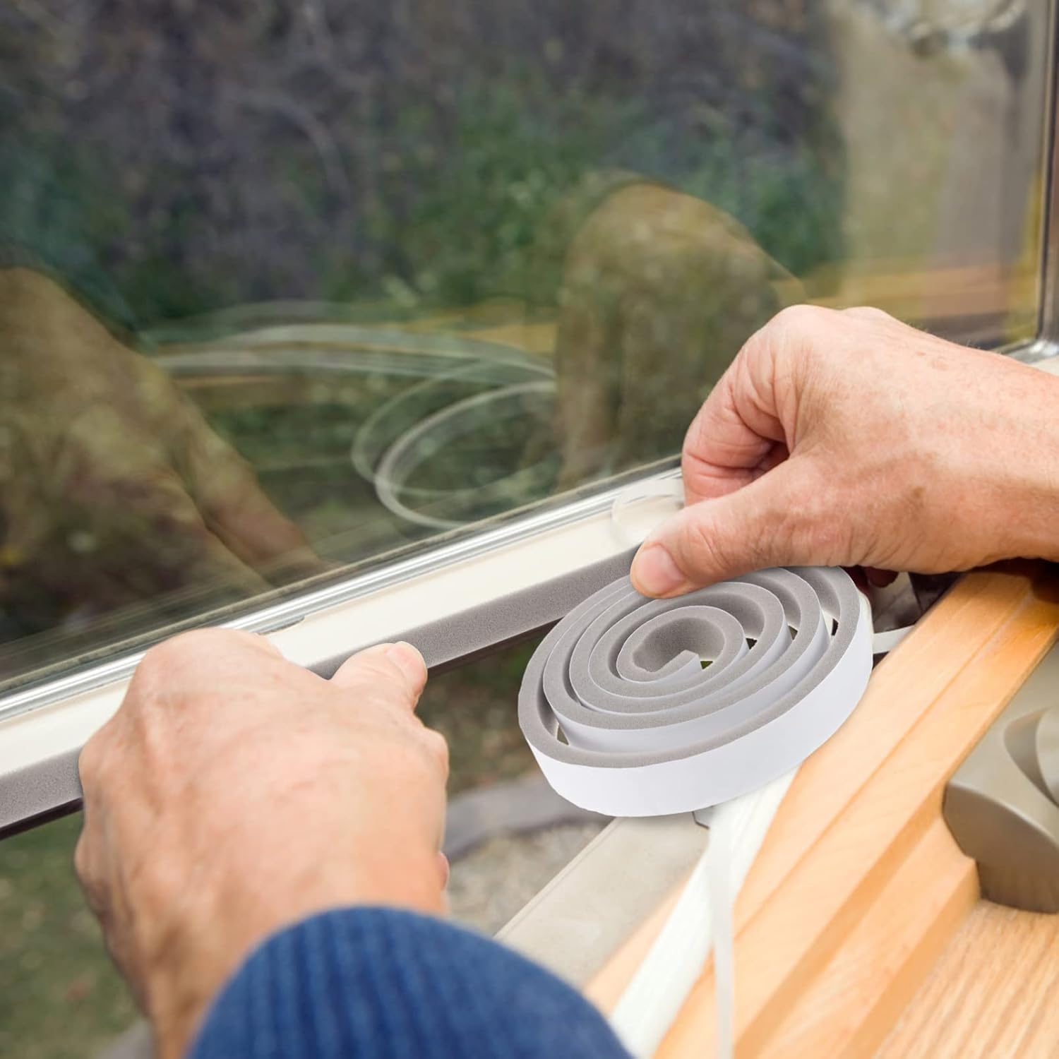 2 rollos de tiras de sellado para puertas, sellador aislante para ventanas, cinta de espuma para aire acondicionado, cinta de espuma insonorizada - 4