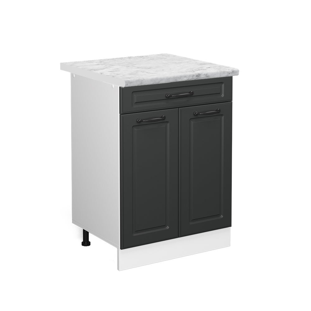 Vicco Szafka dolna do kuchni R-Line, Antracytowy domek wiejski, 60 cm z szufladą, BP Marmur