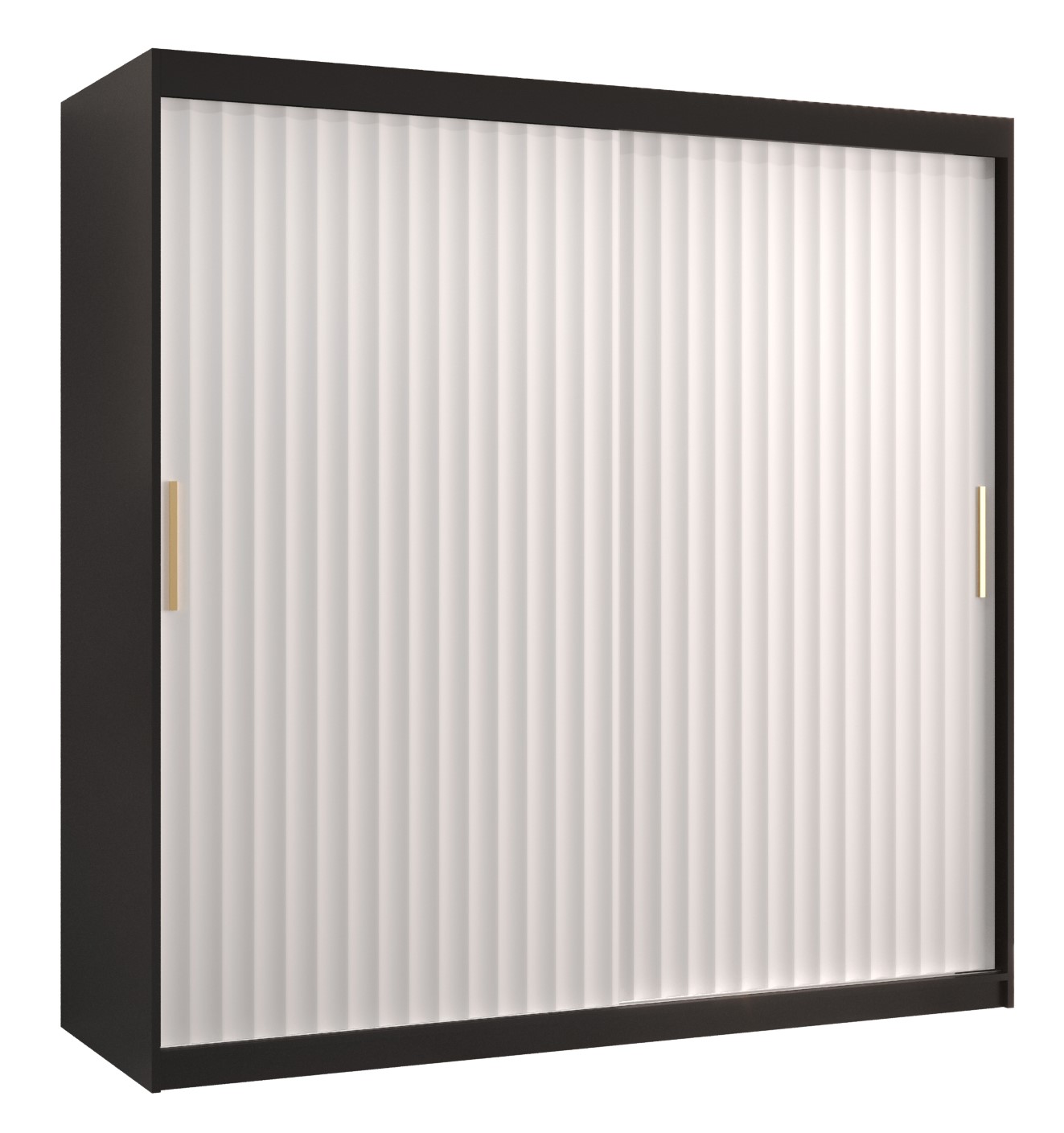 Szafa przesuwna garderoba RIFLO WAVE 1 180 x 62 x 200 cm Czarny + Biały - Abiks Meble
