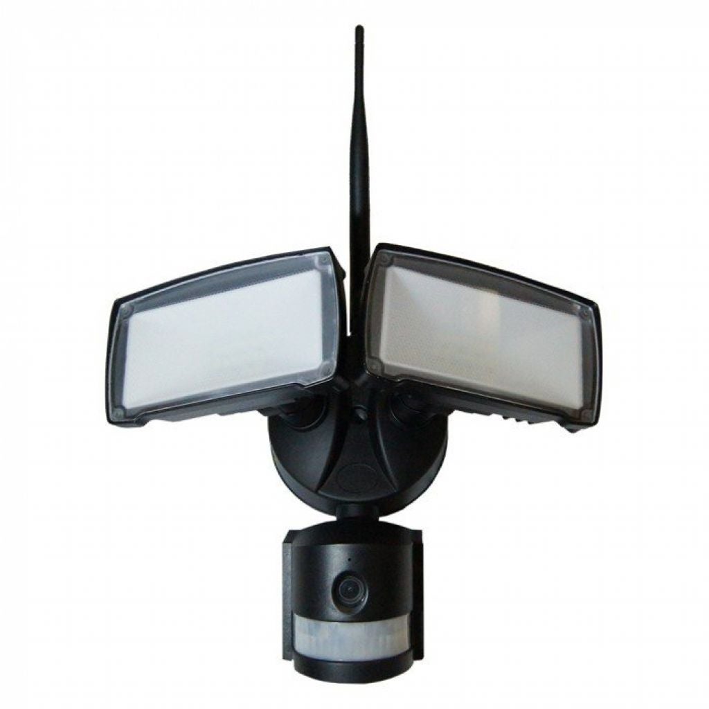 Reflektor LED 18 W z czujnikiem PIR i kamerą WiFi, czarny, 6000 K