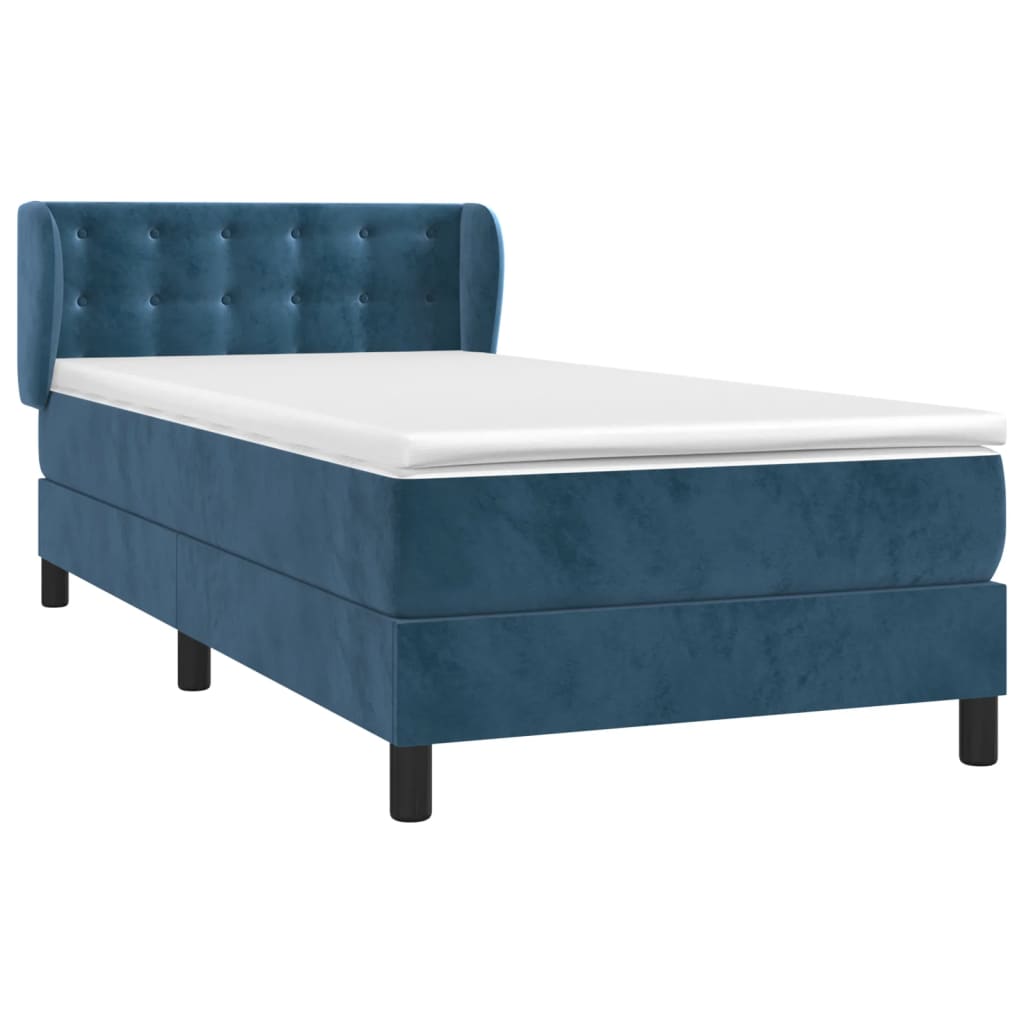Sommier à lattes de lit avec matelas Bleu foncé 100x200 cm - 3