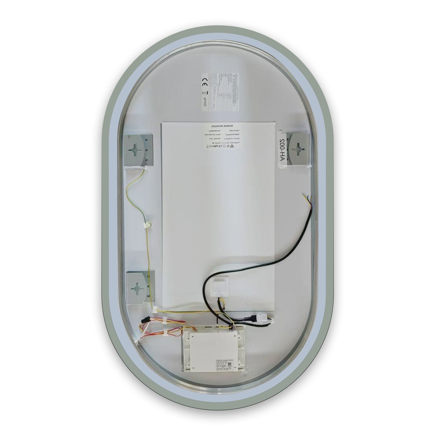 AICA LED Miroir lumineux ovale 50 x 80cm avec anti-buée + dimmable + mémoire, Miroir salle de bain - 6