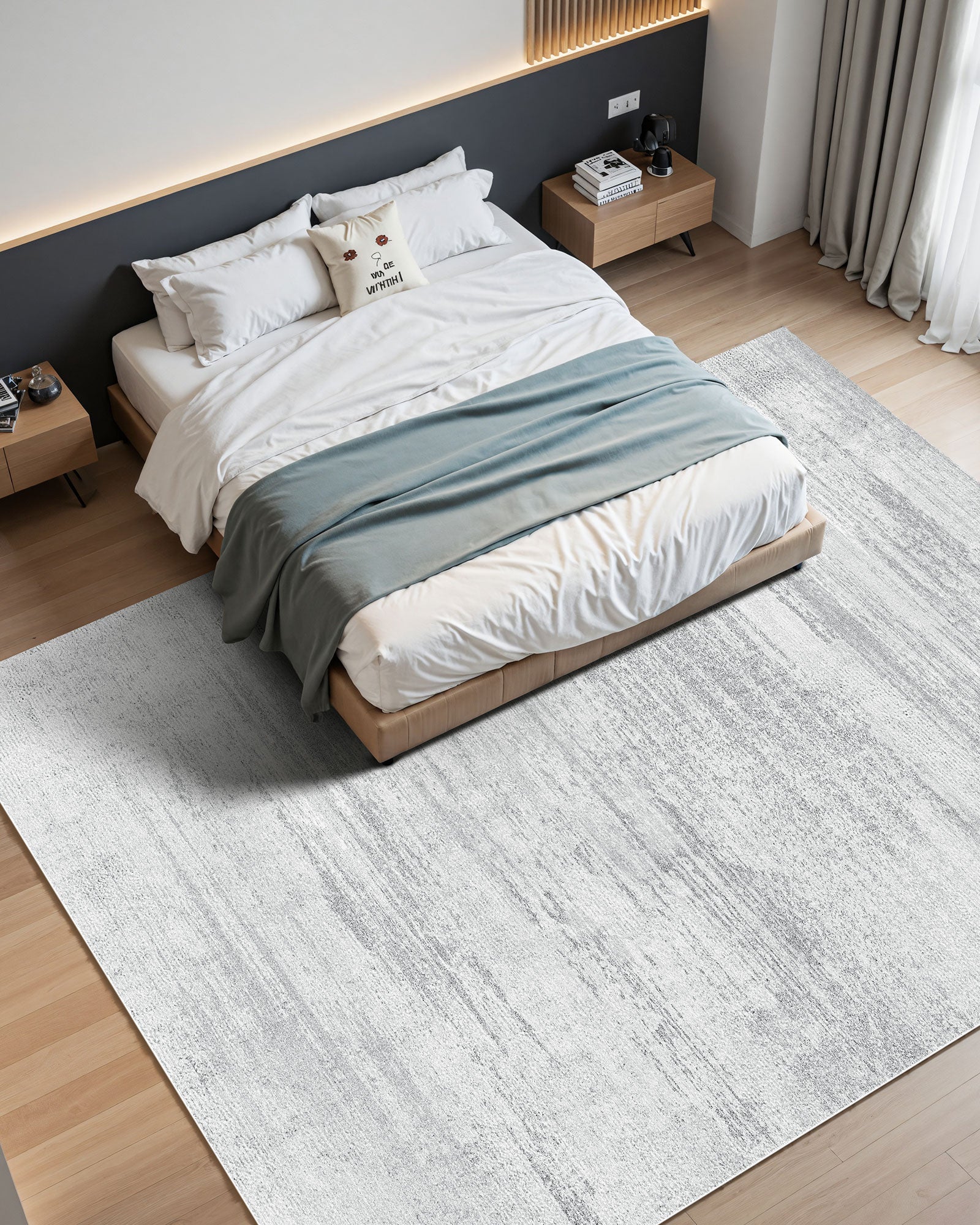 Tapete VEVOR, 3 x 4,3 m, grande, lavável e antiderrapante, para quarto, com pelo curto e denso, estilo moderno, para quarto, escritório e corredor - 4
