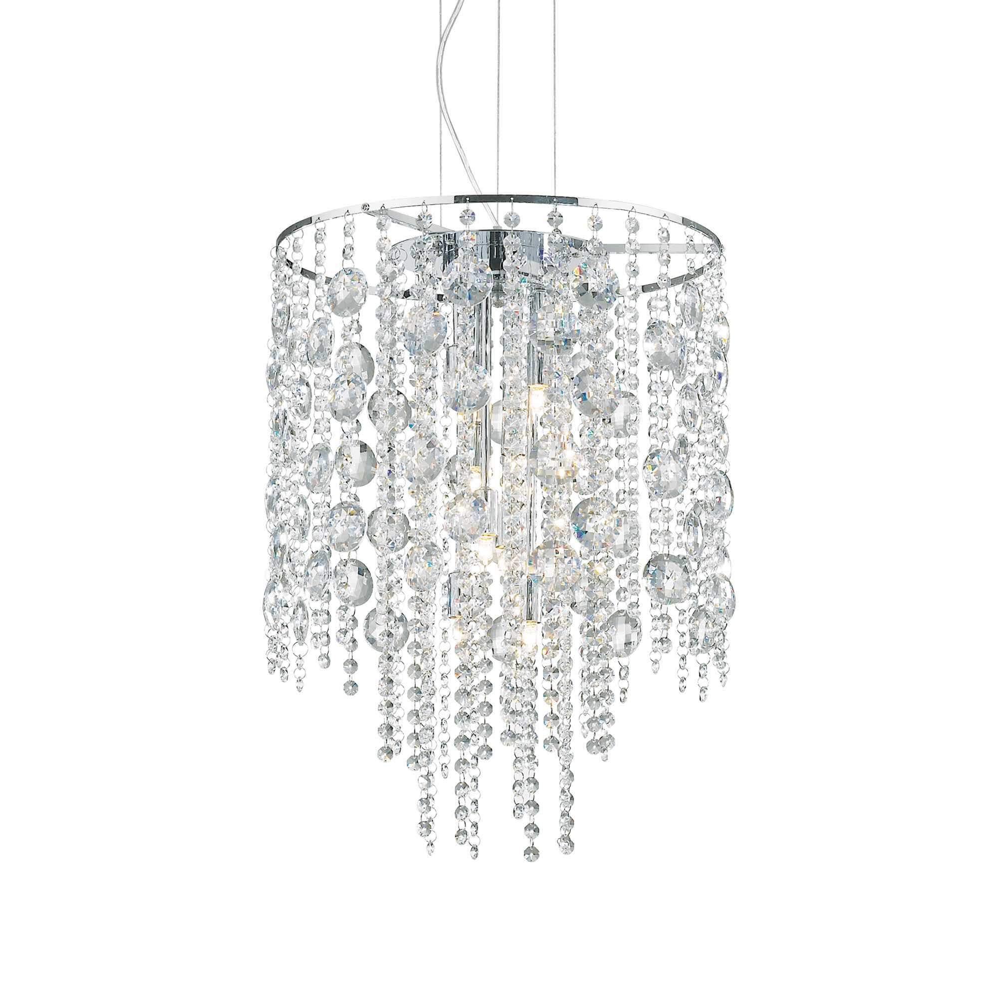 Ideal Lux  Suspension Chromée En Cristal Evasione 8 Ampoules , Leroy Merlin