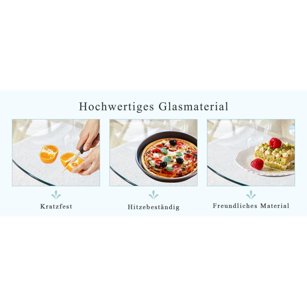 Tavolo alto rotondo in vetro temperato Ø89 cm, H92 cm – design moderno e minimalista per cucina, bar e sala da pranzo - 9