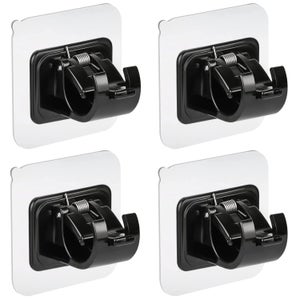 GXOACKJ Lot de 4 supports de tringle à rideaux sans perçage, sans perçage, sans clous, autocollants pour tringles à rideaux 5/8 (noir GXOACKJ Lot de 4 supports de tringle à rideaux sans perçage, sans perçage, sans clous, autocollants pour tringles à rideaux 5/8 (noir