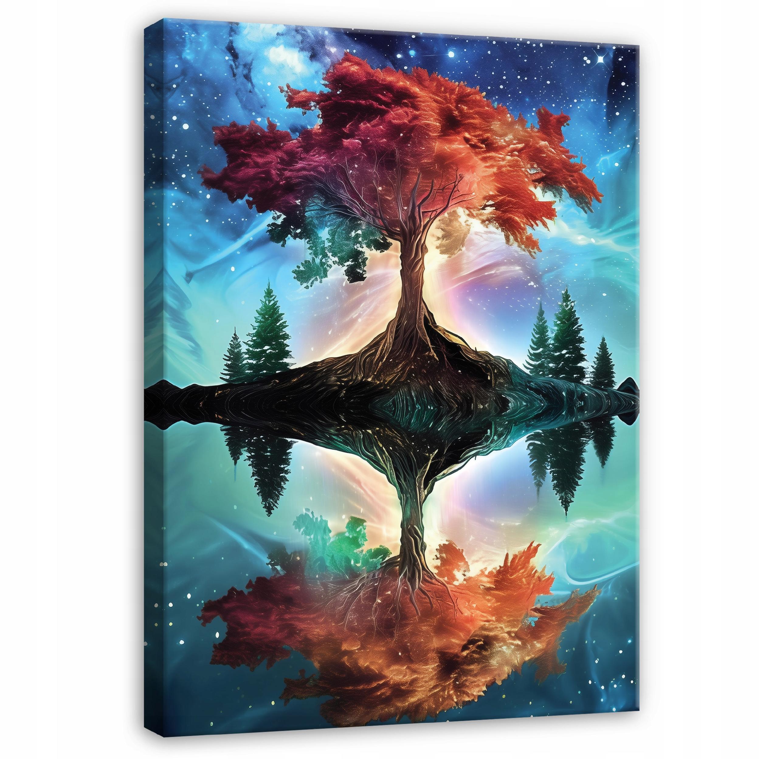 Tablou Canvas copac albastru abstract Tablou decorativ Living Bucatarie Tablouri de perete 40x60 cm