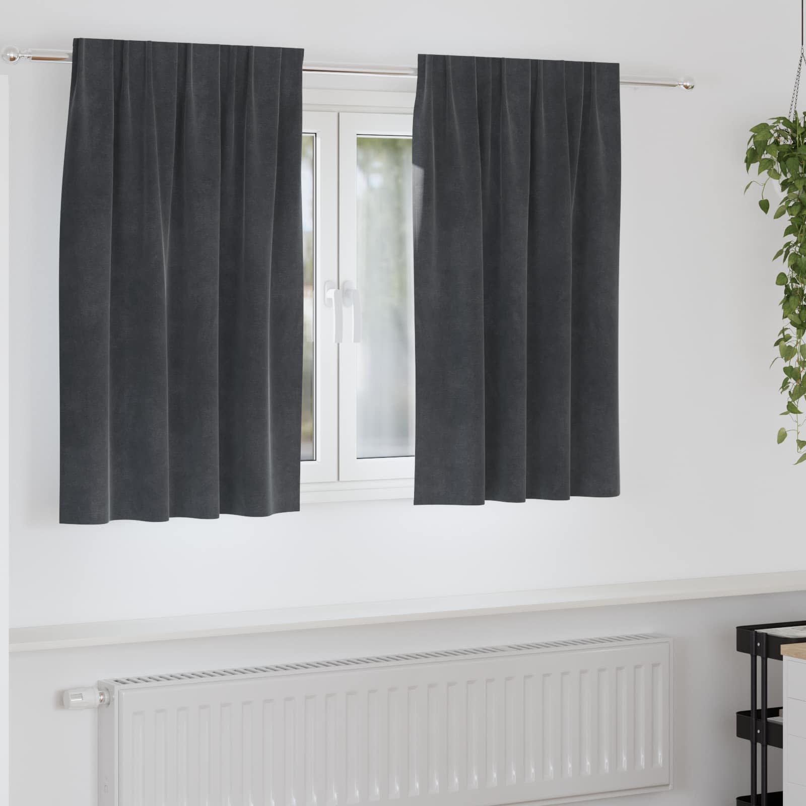 Zasłony zaciemniające 2 pcs Jasnoszary 140 x 140 cm Aksamit vidaXL