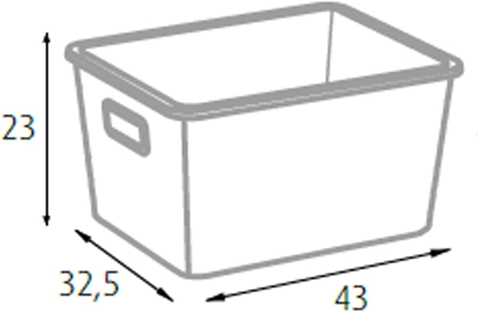 King Home CESTA RATTAN 20 LT color tortora 43x32,5x23h cm con maniglie laterali - 2